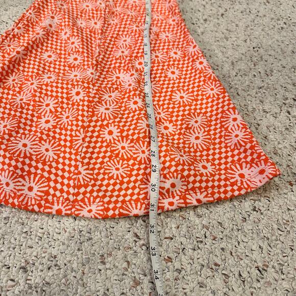 Urban Outfitters Womens XS Orange Daisy Floral Collared Mini Dress Retro 70s - Picture 4 of 8